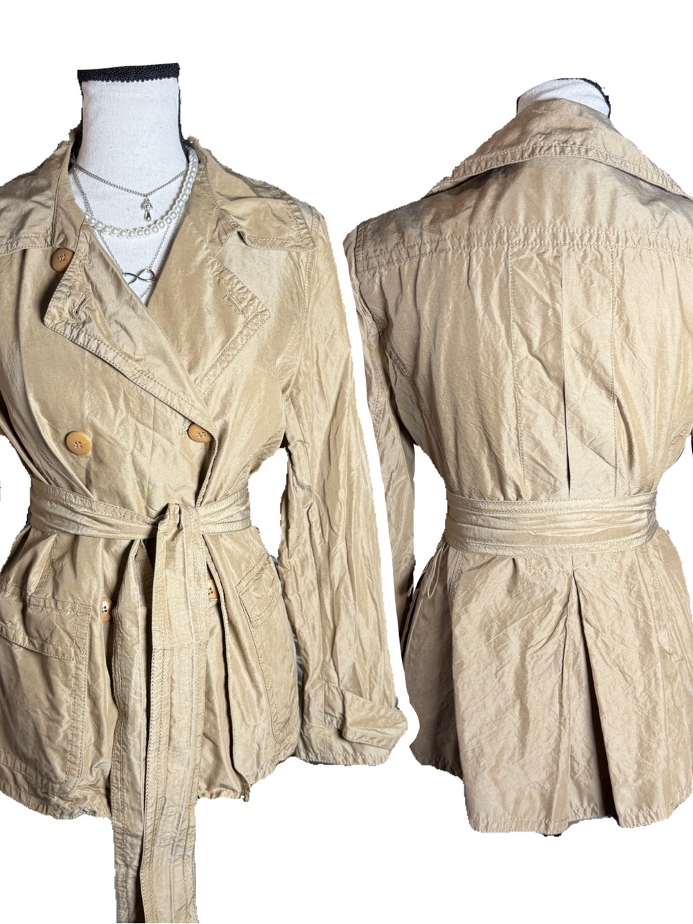 Talbots Light Beige Belted Trench Coat